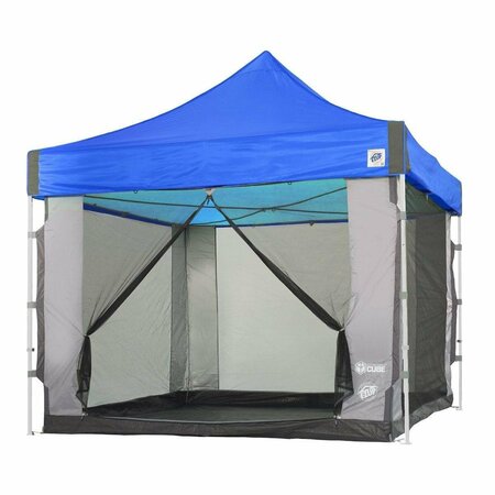 E-Z UP 10 x 10 ft. Straight Leg Canopy EZ Up Cube Mesh Canopy Screen Room EZUSC10SLGY